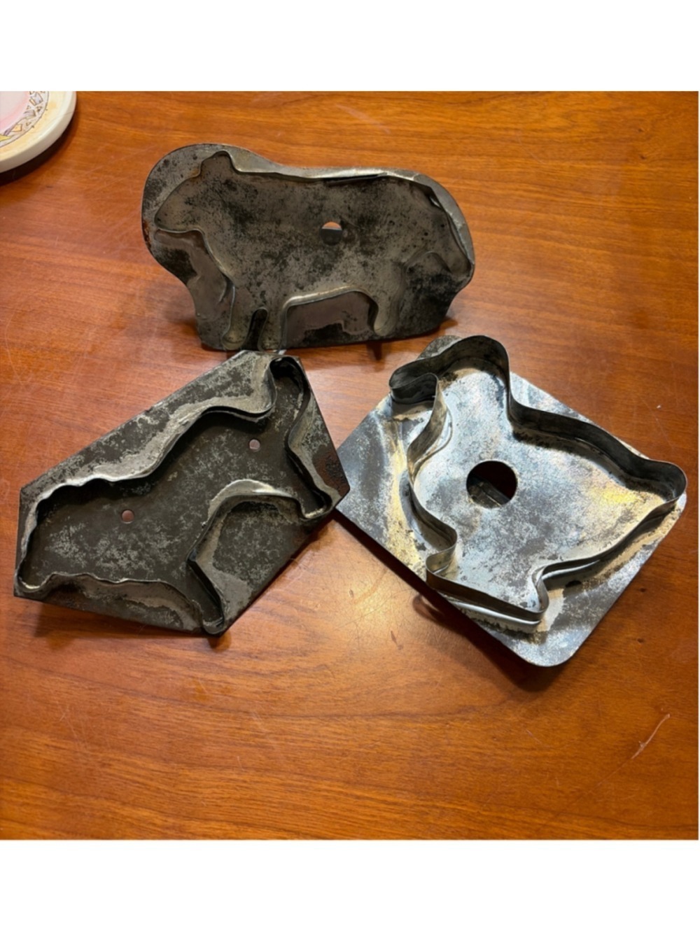 Vintage Farm Animal Cookie Cutter Set Steel Metal Pig Duck Horse Primitive